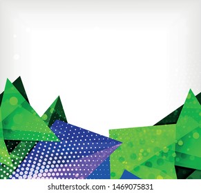 Tarjeta de origami moderna. Elemento moderno de diseño de origami. Patrón geométrico de color. Resumen de fondo de baja polilla. Plantilla de presentación. Composición geométrica decorativa abstracta.