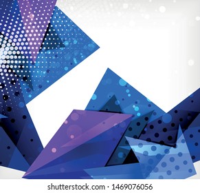 Modern origami card. Modern origami design element. Color geometric pattern. Abstract low-poly background. Presentation template. Abstract decorative geometric composition.