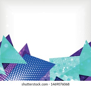 Modern origami card. Modern origami design element. Color geometric pattern. Abstract low-poly background. Presentation template. Abstract decorative geometric composition.