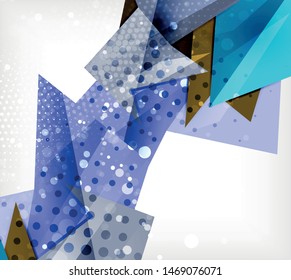 Modern origami card. Modern origami design element. Color geometric pattern. Abstract low-poly background. Presentation template. Abstract decorative geometric composition.