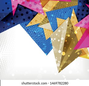 Moderne Origami-Karte. Modernes Origami-Design-Element. Farbgeometrisches Muster. Abstrakter Low-Poly-Hintergrund. Präsentationsvorlage. Abstrakte dekorative geometrische Zusammensetzung.