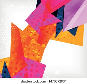 Modern origami card. Modern origami design element. Color geometric pattern. Abstract low-poly background. Presentation template. Abstract decorative geometric composition.