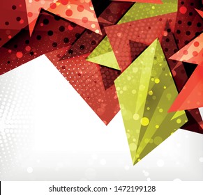 Tarjeta de origami moderna. Elemento moderno de diseño de origami. Patrón geométrico de color. Resumen de fondo de baja polilla. Plantilla de presentación. Composición geométrica decorativa abstracta.