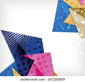 Modern origami card. Modern origami design element. Color geometric pattern. Abstract low-poly background. Presentation template. Abstract decorative geometric composition.