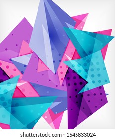 Modern origami card. Modern origami design element. Color geometric pattern. Abstract low-poly background. Presentation template. Abstract decorative geometric composition.