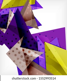 Moderne Origami-Karte. Modernes Origami-Design-Element. Farbgeometrisches Muster. Abstrakter Low-Poly-Hintergrund. Präsentationsvorlage. Abstrakte dekorative geometrische Zusammensetzung.