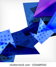 Tarjeta de origami moderna. Elemento moderno de diseño de origami. Patrón geométrico de color. Resumen de fondo de baja polilla. Plantilla de presentación. Composición geométrica decorativa abstracta.