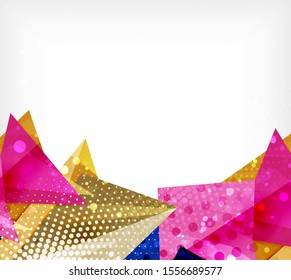 Tarjeta de origami moderna. Elemento moderno de diseño de origami. Patrón geométrico de color. Resumen de fondo de baja polilla. Plantilla de presentación. Composición geométrica decorativa abstracta.
