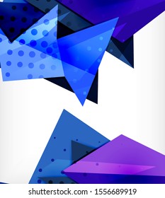 Modern origami card. Modern origami design element. Color geometric pattern. Abstract low-poly background. Presentation template. Abstract decorative geometric composition.