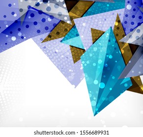 Cartão de origami moderno. Elemento de design origami moderno. Padrão geométrico da cor. Fundo abstrato de baixa polpa. Modelo de apresentação. Composição geométrica decorativa abstrata.