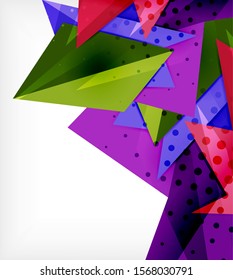 Modern origami card. Modern origami design element. Color geometric pattern. Abstract low-poly background. Presentation template. Abstract decorative geometric composition.