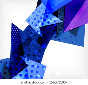 Tarjeta de origami moderna. Elemento moderno de diseño de origami. Patrón geométrico de color. Resumen de fondo de baja polilla. Plantilla de presentación. Composición geométrica decorativa abstracta.