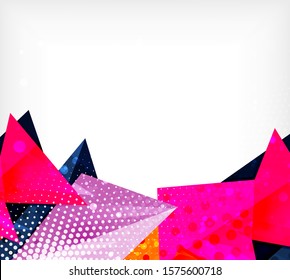 Modern origami card. Modern origami design element. Color geometric pattern. Abstract low-poly background. Presentation template. Abstract decorative geometric composition.