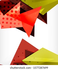 Modern origami card. Modern origami design element. Color geometric pattern. Abstract low-poly background. Presentation template. Abstract decorative geometric composition.
