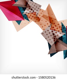 Moderne Origami-Karte. Modernes Origami-Design-Element. Farbgeometrisches Muster. Abstrakter Low-Poly-Hintergrund. Präsentationsvorlage. Abstrakte dekorative geometrische Zusammensetzung.