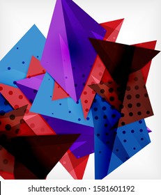 Tarjeta de origami moderna. Elemento moderno de diseño de origami. Patrón geométrico de color. Resumen de fondo de baja polilla. Plantilla de presentación. Composición geométrica decorativa abstracta.