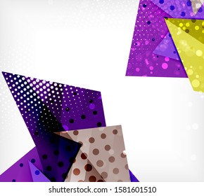 Modern origami card. Modern origami design element. Color geometric pattern. Abstract low-poly background. Presentation template. Abstract decorative geometric composition.