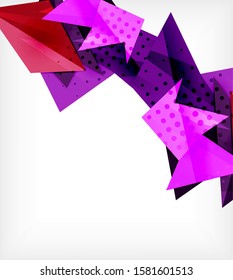 Moderne Origami-Karte. Modernes Origami-Design-Element. Farbgeometrisches Muster. Abstrakter Low-Poly-Hintergrund. Präsentationsvorlage. Abstrakte dekorative geometrische Zusammensetzung.