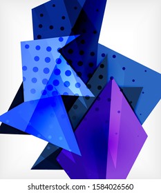 Moderne Origami-Karte. Modernes Origami-Design-Element. Farbgeometrisches Muster. Abstrakter Low-Poly-Hintergrund. Präsentationsvorlage. Abstrakte dekorative geometrische Zusammensetzung.