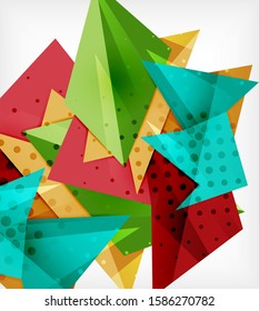 Modern origami card. Modern origami design element. Color geometric pattern. Abstract low-poly background. Presentation template. Abstract decorative geometric composition.