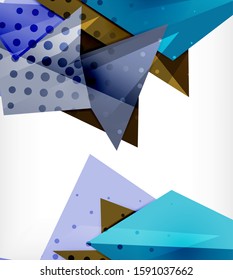 Tarjeta de origami moderna. Elemento moderno de diseño de origami. Patrón geométrico de color. Resumen de fondo de baja polilla. Plantilla de presentación. Composición geométrica decorativa abstracta.