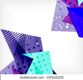 Tarjeta de origami moderna. Elemento moderno de diseño de origami. Patrón geométrico de color. Resumen de fondo de baja polilla. Plantilla de presentación. Composición geométrica decorativa abstracta.