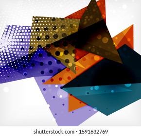 Moderne Origami-Karte. Modernes Origami-Design-Element. Farbgeometrisches Muster. Abstrakter Low-Poly-Hintergrund. Präsentationsvorlage. Abstrakte dekorative geometrische Zusammensetzung.