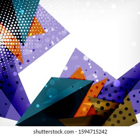 Tarjeta de origami moderna. Elemento moderno de diseño de origami. Patrón geométrico de color. Resumen de fondo de baja polilla. Plantilla de presentación. Composición geométrica decorativa abstracta.