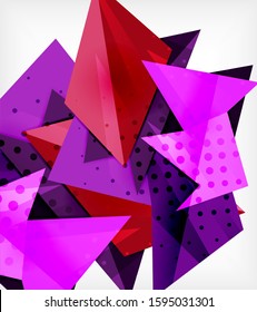 Tarjeta de origami moderna. Elemento moderno de diseño de origami. Patrón geométrico de color. Resumen de fondo de baja polilla. Plantilla de presentación. Composición geométrica decorativa abstracta.