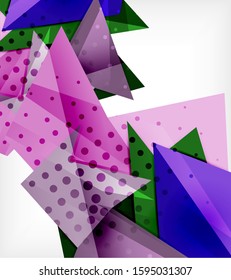 Tarjeta de origami moderna. Elemento moderno de diseño de origami. Patrón geométrico de color. Resumen de fondo de baja polilla. Plantilla de presentación. Composición geométrica decorativa abstracta.