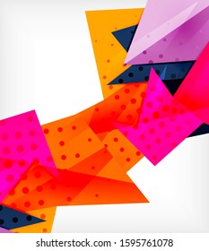 Tarjeta de origami moderna. Elemento moderno de diseño de origami. Patrón geométrico de color. Resumen de fondo de baja polilla. Plantilla de presentación. Composición geométrica decorativa abstracta.