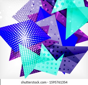 Modern origami card. Modern origami design element. Color geometric pattern. Abstract low-poly background. Presentation template. Abstract decorative geometric composition.