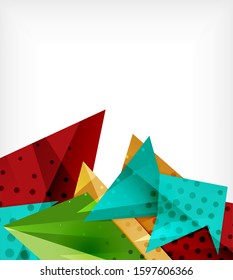 Modern origami card. Modern origami design element. Color geometric pattern. Abstract low-poly background. Presentation template. Abstract decorative geometric composition.