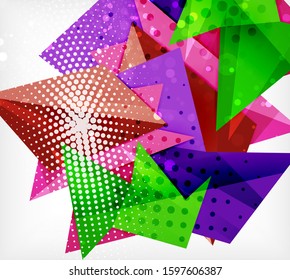 Modern origami card. Modern origami design element. Color geometric pattern. Abstract low-poly background. Presentation template. Abstract decorative geometric composition.