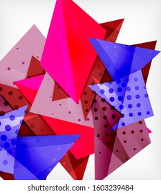 Tarjeta de origami moderna. Elemento moderno de diseño de origami. Patrón geométrico de color. Resumen de fondo de baja polilla. Plantilla de presentación. Composición geométrica decorativa abstracta.