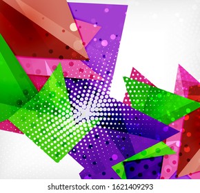 Modern origami card. Modern origami design element. Color geometric pattern. Abstract low-poly background. Presentation template. Abstract decorative geometric composition.