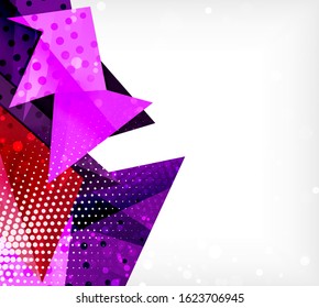 Tarjeta de origami moderna. Elemento moderno de diseño de origami. Patrón geométrico de color. Resumen de fondo de baja polilla. Plantilla de presentación. Composición geométrica decorativa abstracta.