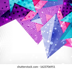 Modern origami card. Modern origami design element. Color geometric pattern. Abstract low-poly background. Presentation template. Abstract decorative geometric composition.