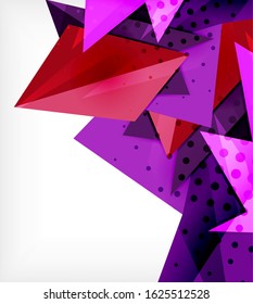 Modern origami card. Modern origami design element. Color geometric pattern. Abstract low-poly background. Presentation template. Abstract decorative geometric composition.