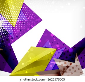 Modern origami card. Modern origami design element. Color geometric pattern. Abstract low-poly background. Presentation template. Abstract decorative geometric composition.