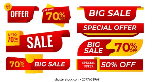 Modern origami sale promotion stickers and tags collection. Can Use for special offer, super sale and other promotions. vector illustration.