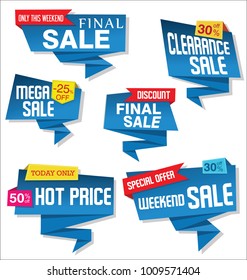 Modern origami sale stickers and tags collection