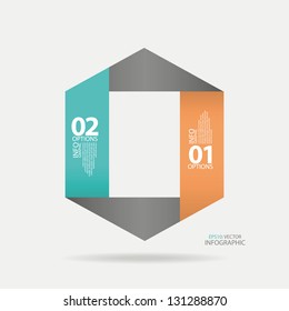 Modern origami style number options banner. Can be used for workflow layout, diagram, step options, web design, infographics.