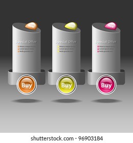 Modern Original Banner Set Vector Colored pink, yellow, orange, gray
