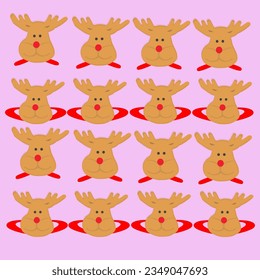 modern original concept of deer head design with bright colors, which can be used for Christmas events