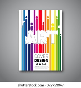 Modern original flyer design, Vector template for magazine covers, brochures with curved lines