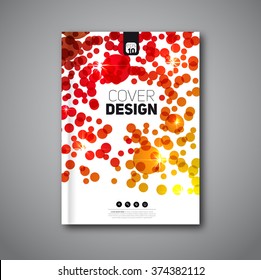 Modern original flyer design, Vector template for magazine covers, brochures with dots