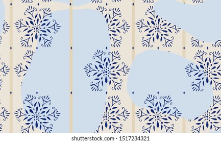Modern ornament design seamless pattern. Fashionable template for design.
