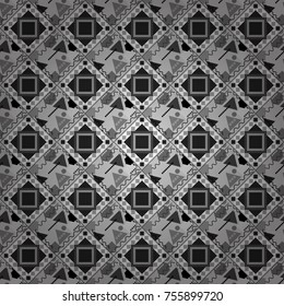 Modern ornament with gray, black and white elements. Geometric abstract pattern. Seamless geometric vector pattern.