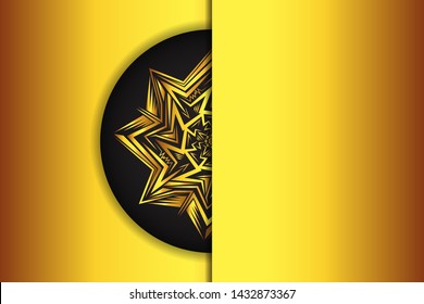 Modern ornamental mandala design background in gold color